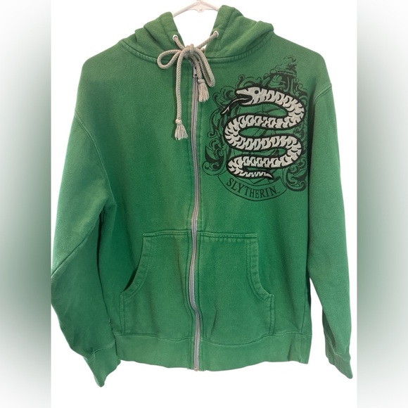 Universal Studios Harry Potter Slytherin Green Zip-Up Hoodie Adult XSmall Unisex - Picture 1 of 8